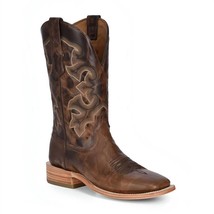 Corral men&#39;s moka embroidery wide square toe rodeo collection western boots in - £105.22 GBP