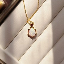 Opal Necklace with Sterling silver Chain, Available Colors: Gold, Rose Gold &amp; Si - £17.54 GBP