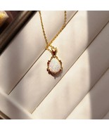 Opal Necklace with Sterling silver Chain, Available Color: Gold/Rose Gol... - £17.26 GBP