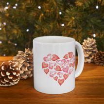 Hearts Making a Heart, Coffee Cup, Ceramic Mug, 11oz - £14.36 GBP