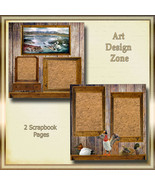 Ducks and Geese Masculine Scrapbook Pages with Browns and Blues - £15.68 GBP