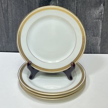 4 T&amp;V Limoges Porcelain Gold Rim Bread &amp; Butter Side Plates 6 1/8” - £34.73 GBP