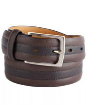 Club Room Men&#39;s Two-Tone Belt in Cognac-Size M 34-36 - £13.53 GBP