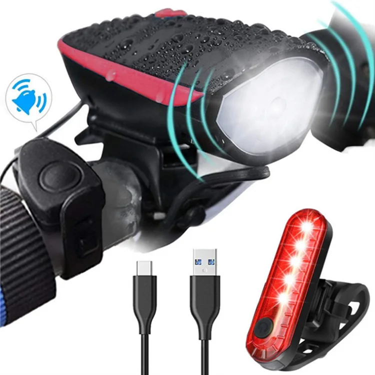 T6 High Light Bicycle Headlight With 120db Horn Usb Charging Front Light - £8.87 GBP+