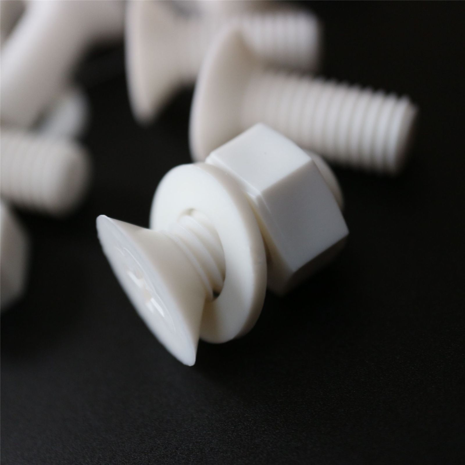 20x White Countersunk Plastic Nuts &amp; Bolts, Washers, M8 x 20mm, Screws - $22.27