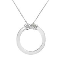 Together Forever Open Circle Pendant Necklace with Cttw Diamond Miracle-set - $76.00