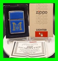 Rare UNFIRED Vintage University Of Michigan U Of M NCAA 1981 Zippo Lighter &amp; Box - £254.96 GBP