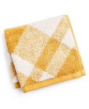allbrand365 designer brand Plaid Cotton Wash Towel 13 X 13 Inch Gold Metal - £11.86 GBP
