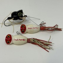 3 Vintage Plastic Fly Fishing Fred Arbogast Hula Poppers/Unbranded Frog Topwater - £15.49 GBP
