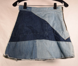 Zara Womens Skirt Block Denim Blue Mini Skrt XS - £24.03 GBP