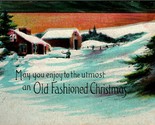 Cabin Scene Enjoy The Utmost an Old Fashioned Christmas 1916 DB Postcard C4 - $10.84