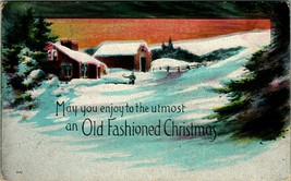 Cabin Scene Enjoy The Utmost an Old Fashioned Christmas 1916 DB Postcard C4 - £8.52 GBP