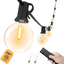 Outdoor String Light With Remote, 100Ft Outdoor Lights For Patio With 50... - $91.99