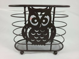 Home Basics Owl Cutlery Holder Footed Bronze Rust Resistant Utensil Caddy - £31.96 GBP