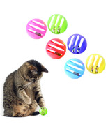 6X Plastic Balls W/ Bells Cat Toys Kitten Puppy Chase Round Play Rattle ... - £15.71 GBP