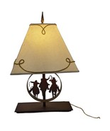Cowboy Horse Riding Lamp Sunset Iron Authentic Trendsetters Western Bedside - $1,030.15 CAD