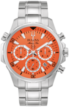 Bulova Marine Star Orange Dial Chronograph Mens Watch 96B395 - $440.55