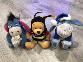 Eeyore Sugar Plumb Fairy, Blue Christmas Hat & Winnie the Pooh Bumble Bee Disney - $13.15