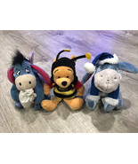 Eeyore Sugar Plumb Fairy, Blue Christmas Hat &amp; Winnie the Pooh Bumble Be... - $13.15