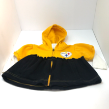 Baby Girl Pittsburgh Steelers NFL Team Apparel Logo Zip Up Top with Hoodie 12M - £11.67 GBP
