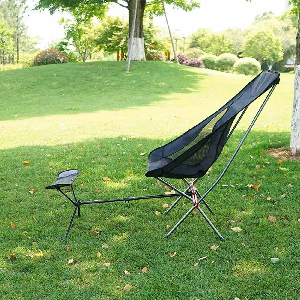 Outdoor Folding Chair Aluminum Footstool Camping Chair Foot Recliner Foot Rest - £20.99 GBP