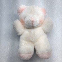 Vintage Chosun Plush Teddy Bear white Pink Rattle Baby toy Made in Korea small - £8.49 GBP