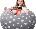 Stuffed Animal Storage Bean Bag Chair Cover For Kids | Stuffable Zipper ... - $55.99