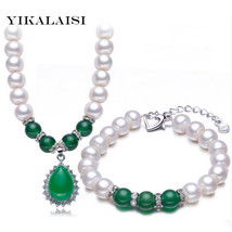 925 silver Jewelry White 100% Natural Freshwater  Jewelry Sets Necklace Bracelet - £78.91 GBP
