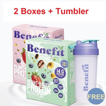Benefit Plant Based Protein Mixed Berry + Mixed Flavor [2 Boxes + Tumble... - £82.11 GBP