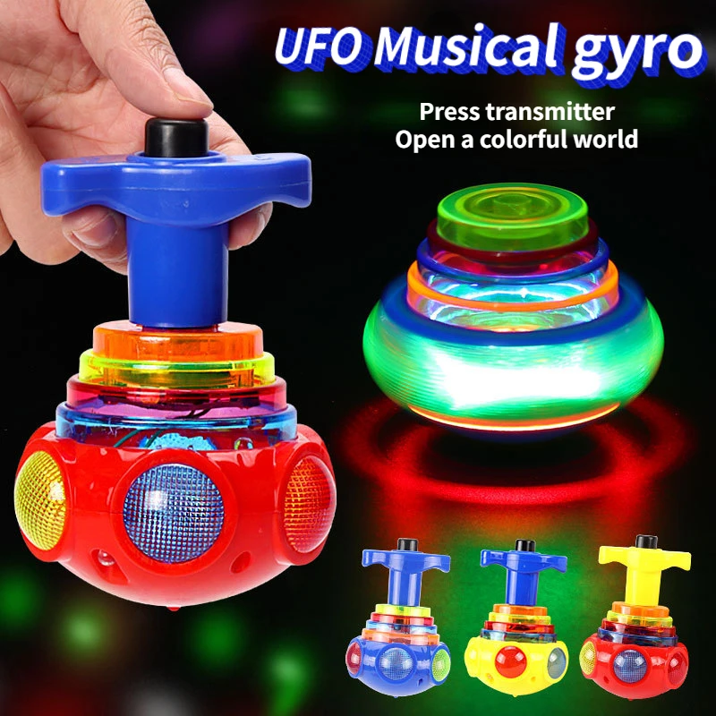 1Pcs Glutinous Gyroscope Bagged Round Luminous Toy Light Music Rotating Gyro - £8.61 GBP+