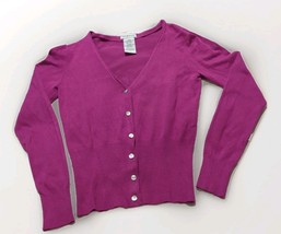George Women&#39;s Cardigan Sweater Size XS 0/2 Fushia Pearl Button Down L. ... - $7.92