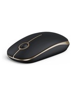 Wireless 2.4G Silent Mouse with USB Receiver DPI Precision Black Gold, New - $11.88