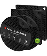 Silicone Trivet Mats - 4 Heat Resistant Pot Holders, Multipurpose Non-Sl... - $247.94 MXN
