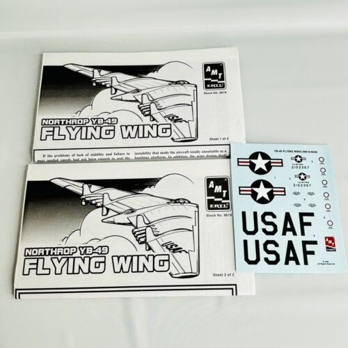 AMT ERTL Northrop YB-49 Flying Wing 1:72 Scale - DECALS and INSTRUCTIONS ONLY - $17.81