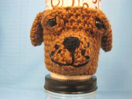 Brown Mix Puppy Dog Crochet Handmade Cup Cozy Holder Gifts by Bren - €21,57 EUR