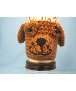 Brown Mix Puppy Dog Crochet Handmade Cup Cozy Holder Gifts by Bren - $24.95