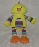 Animal adventure Stuffed Plush Yellow Stripe Duck Chick 2015 13&quot; knit sw... - £19.30 GBP