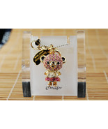 Crossfor Teddy Bear Pink Crystal Necklace Angel Teddy-22PK Japan - £59.61 GBP
