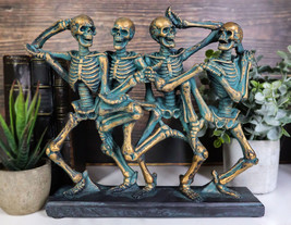 Day of The Dead Whimsical Skeletons Party Dancing Side By Side Macabre Figurine - £31.96 GBP