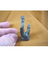 (Y-CAC-15) gray white CACTUS Saguaro figurine Plant Cactaceae carving SO... - $11.72 CAD