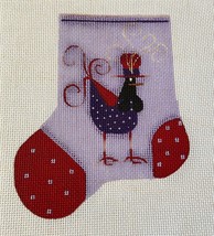 Red Hat Society Handpainted Needlepoint Canvas Red &amp; Purple Mini Stockin... - $48.46