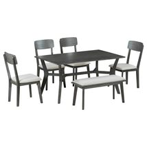 Mid-Century Modern 6-Piece Dining Set with Table, Chairs &amp; Bench - £1,808.66 GBP