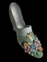 Vintage Porcelain Victorian Shoe Royal Paris Livi-Limoges 6&quot; Floral Figu... - $14.00