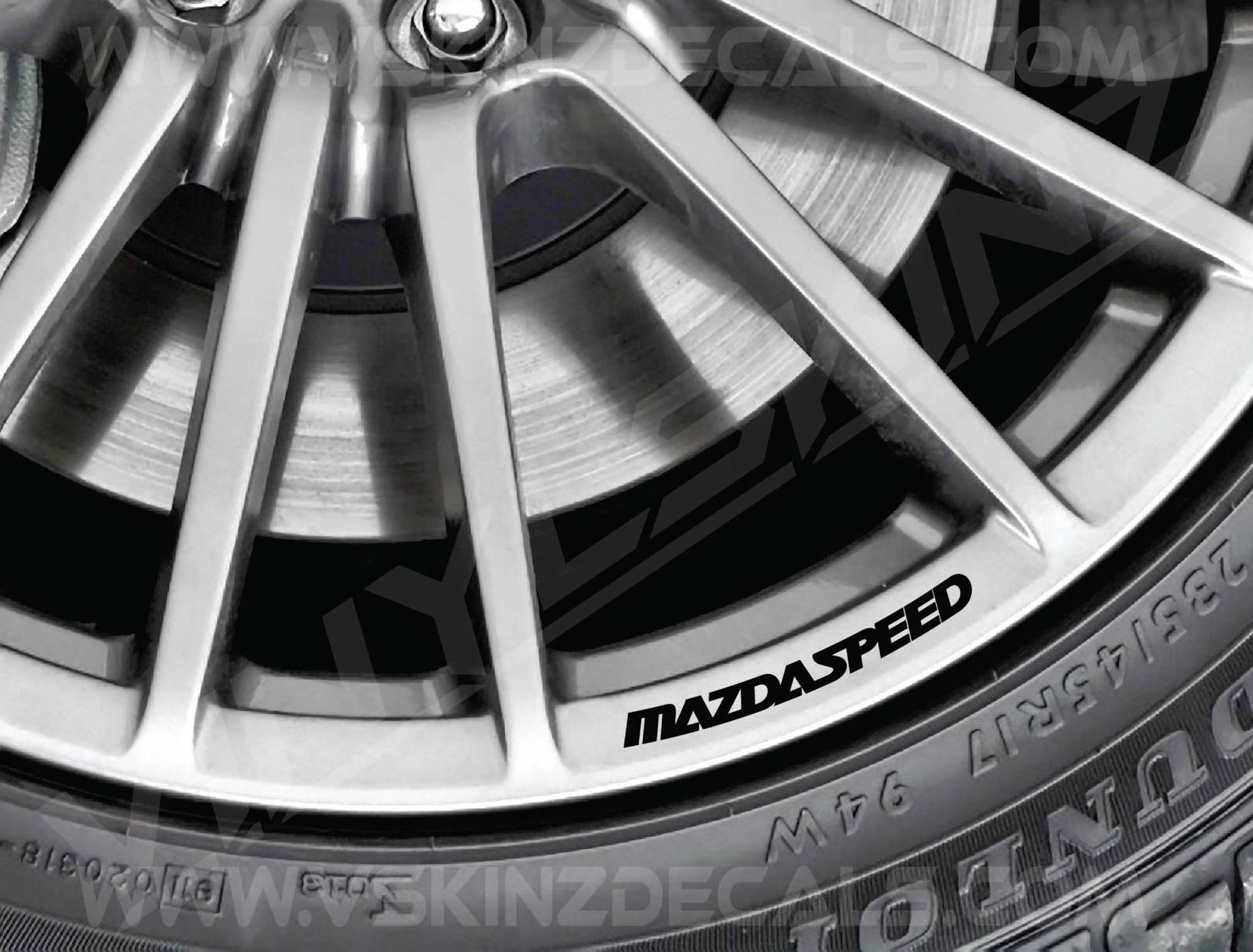 MazdaSpeed Logo Wheel Rim Decals Kit Stickers Premium Quality 5 Colors MPS MX5