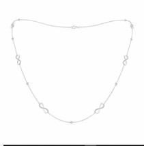 0.90 CT Brilliant Cut Moissanite 925 Silver Solitaire Infinity Station Necklace - £59.15 GBP