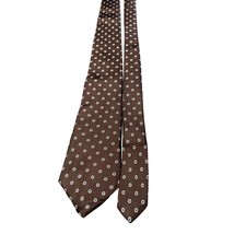 John Henry Brown Floral Silk Tie Men Retro Vintage Style New with Tags - $12.59
