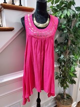 Ashley Stewart Womens Pink Rayon Scoop Neck Sleeveless Pleated Blouse Size 14/16 - £27.97 GBP