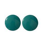 Vintage Teal Green Dome Stud Earrings Glossy Round Button Pierced Retro - $13.50