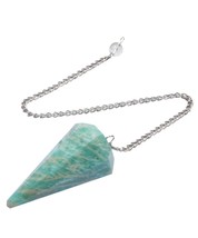 Bulk 5 Pcs Natural Blue Amazonite Gemstone Dowsing Pendulums - £31.28 GBP