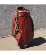 Vintage Arnold Palmer ProGroup Leather Carry Golf Bag Golfer Caddy Cart ... - £68.41 GBP